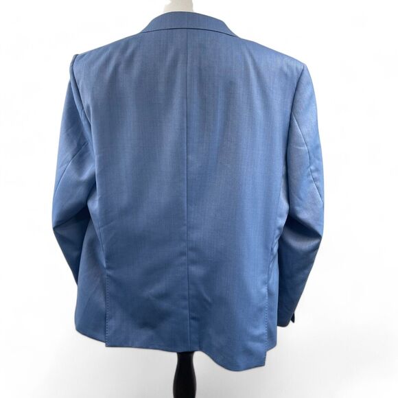 Tiglio Luxe 100% Wool Blue Sangria Jacket Blazer 48R Viscose Paisley Lining - Picture 4 of 13